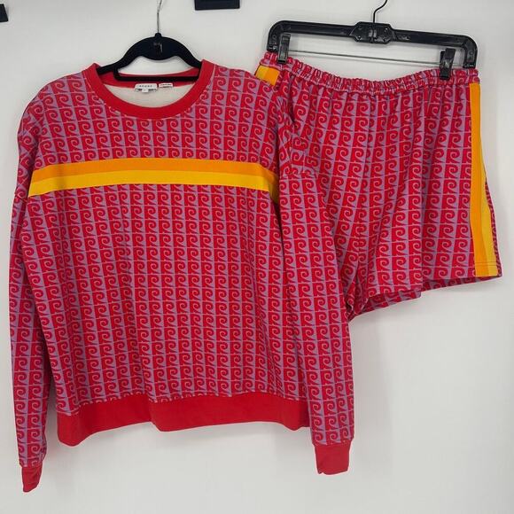 Rhode Track Cherry Monogram Shorts + Sweatshirt SET - Picture 2 of 13